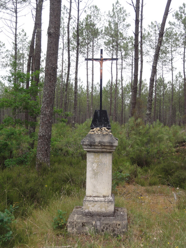 Photo-croix-en-forêt-route-Onesse-Escource