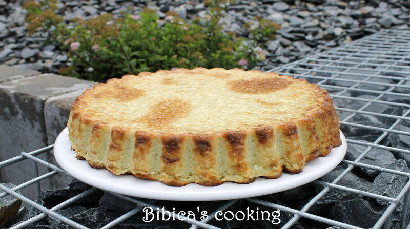 Flan sucré à la courgette face