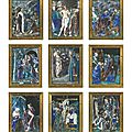 Series of nine plaques with scenes from the life of christ, french, limoges, mid 16th century