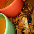 Soupe orange d'automne au jambon 