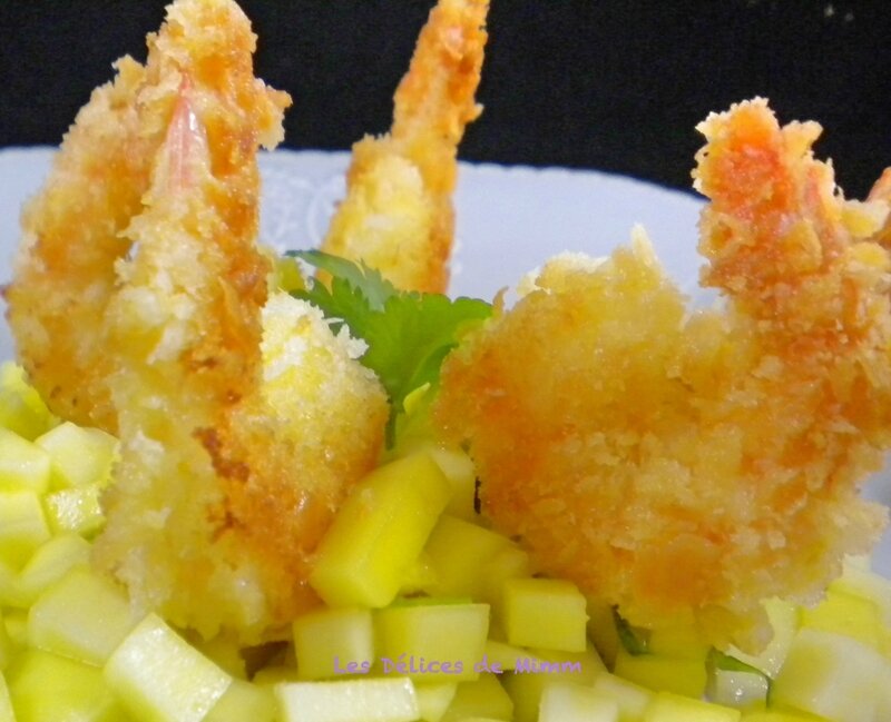 Gambas « pankées » sur salsa de mangue 5