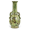 A cizhou painted green-glazed handled bottle vase, song dynasty (960-1279)