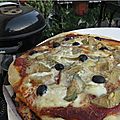 Pizza artichauts au barbecue