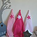 lot 3 langes coton bébé fille cadeau naissance étoiles dégradé rose pale rose vif rose fuchsia