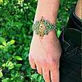 Bracelet macramé elfique pierre d'unakite - bijoux boho nature 