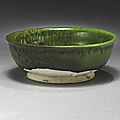 A green-glazed bowl, Tang Dynasty