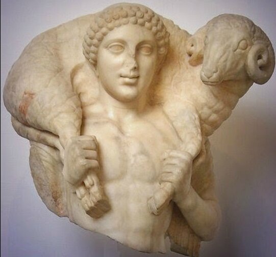 Hermes criophore, Ve s avt JC, Grèce