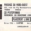 22-pistepirkko - mercredi 10 novembre 1993 - passage du nord-ouest (paris)