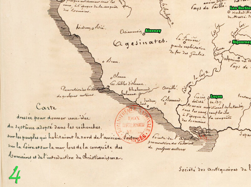 4 Carte Recherches sur les Peuples qui habitaient le nord de l’ancien Poitou sur la Loire et la Mer lors de la conquête des Romains et de l’introduction du Christianisme