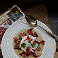 Pata negra et sa soupe chou-fleur champignons
