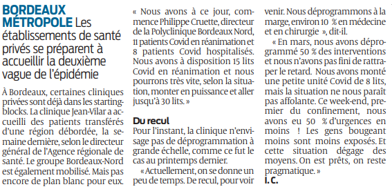 2020 11 03 SO Les cliniques privées se préparent aussi2