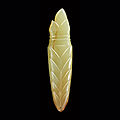 A rare celadon jade handle-shaped pendant, late shang dynasty