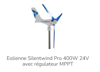 éolienne SilentWind Pro 400W 24V avec régulateur MPPT