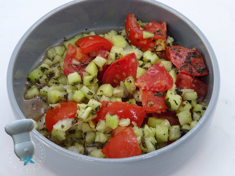 Salade de tomates et concombre à la marocaine