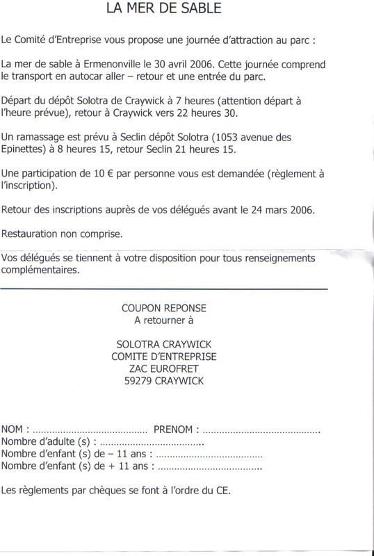 ARBRE DE NOEL 2007 Comité d'entreprise SOLOTRA 59279 CRAYWICK