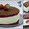 Cheesecake croustillant aux fraises