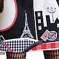 Robe maille Noir Blanc Rouge Look graphique & patch Imprimé Vichy et Pois 