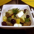 Salade d'artichauts poivrades, feta, olives et citron confit