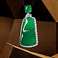 Exquisite jadeite and diamond pendent necklace
