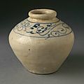 Squat Jar with Cursive Floral Scroll, Vietnam, circa 1400 (earliest type)