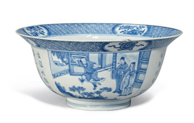 A blue and white deep bowl, Kangxi period (1662-1722)