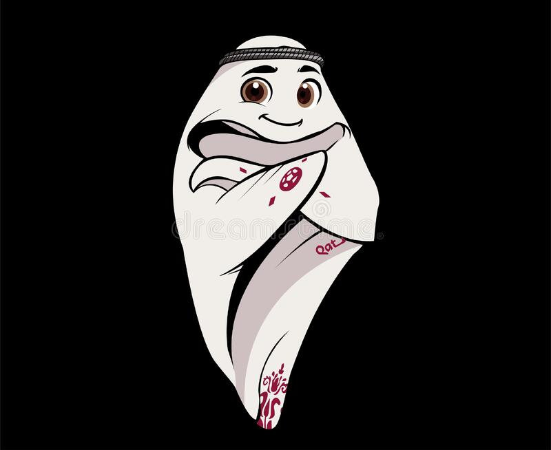 Qatar - mascotte-fifa-coupe-du-monde-qatar-logo-officiel-mondial-champion-symbole-design-vectoriel-illustration-abstraite-avec-fond-noir-261723610