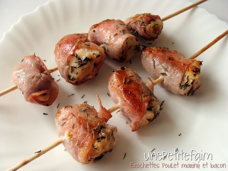 Barquette De 12 Brochettes De Poulet Marinade Thym/citron