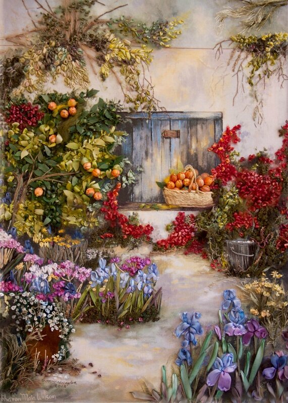 Oranges-and-Bougainvillea-embroidered-by-Emma-Kriegler-South-Africa1