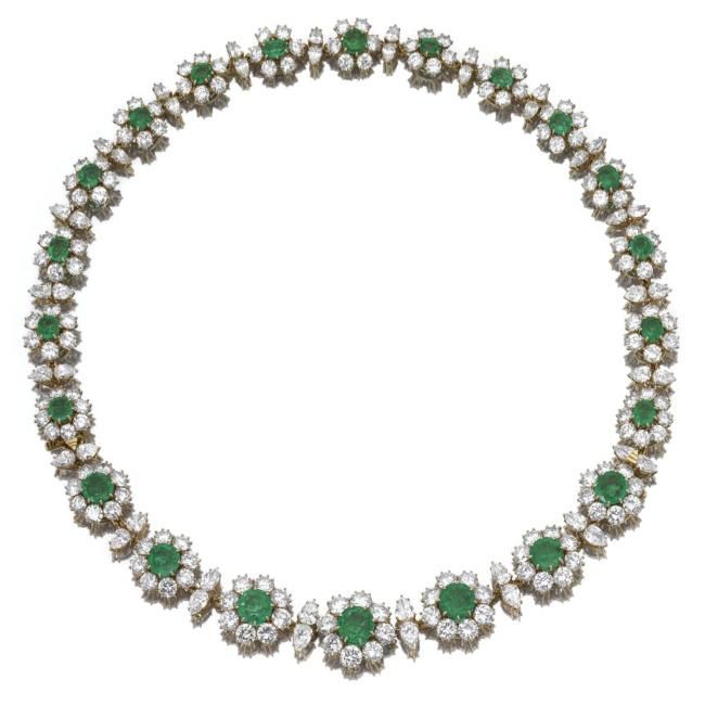 Impressive Emerald And Diamond Jewelry From The Property Of Christina 