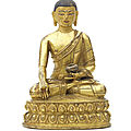 A gilt-copper figure of shakyamuni buddha, tibet, circa 16th century
