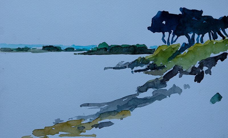 golfe 1 aquarelle in situ le 4 mai 2018