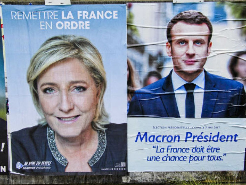 Photo-affiche-Macron-et-Mainre-Le-Pen-2017