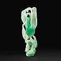 A jadeite carving of a finger-citron, qing dynasty, late 19th century-early 20th century