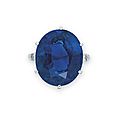 A sapphire and diamond ring, by harry winston