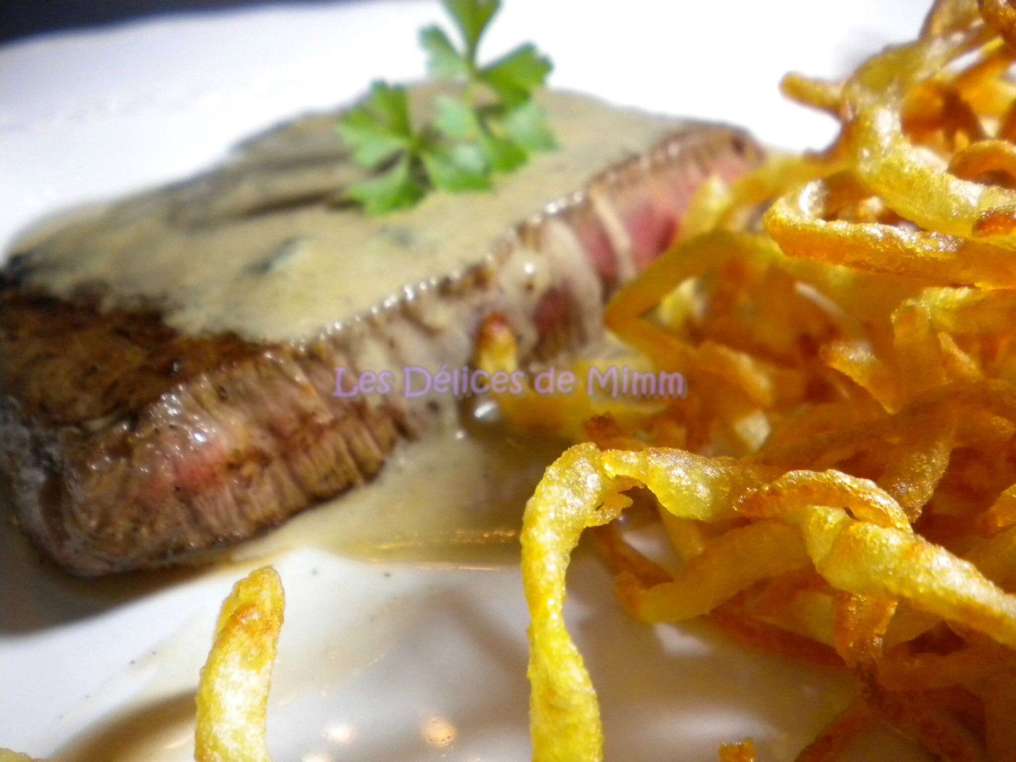 Steak au roquefort et frites bouclettes 5