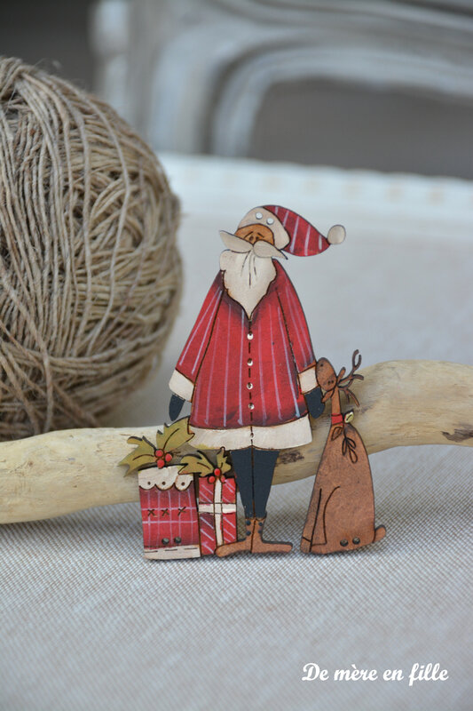 père noël cadeaux et renne