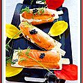 Eclairs au saumon, aneth, fromage frais et wasabi....