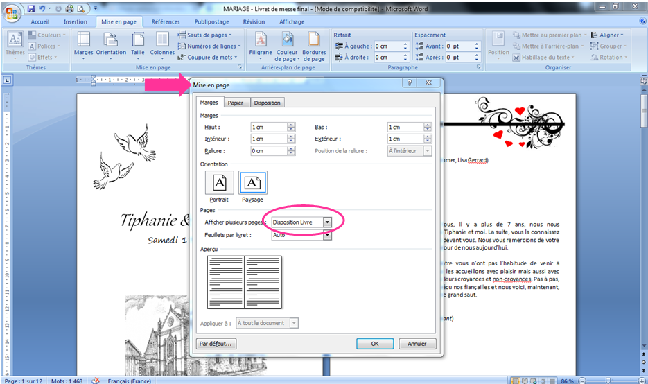 Imprimer un livret format A5 sur des feuilles A4 avec Word