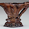 A rhinoceros horn magnolia-form cup, 18th century