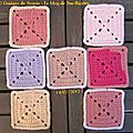 Pink square blanket - rdv n°3 + bonus granny
