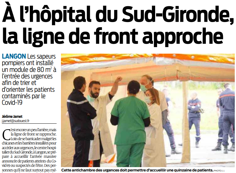 2020 03 24 SO A l'hôpital du Sud-Gironde la ligne de front approche