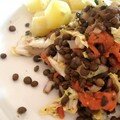 Salade de lentilles et saumon fumé aux pommes de terre tièdes