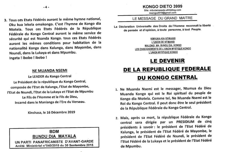 LE DEVENIR DE LA REPUBLIQUE FEDERALE DU CONGO a