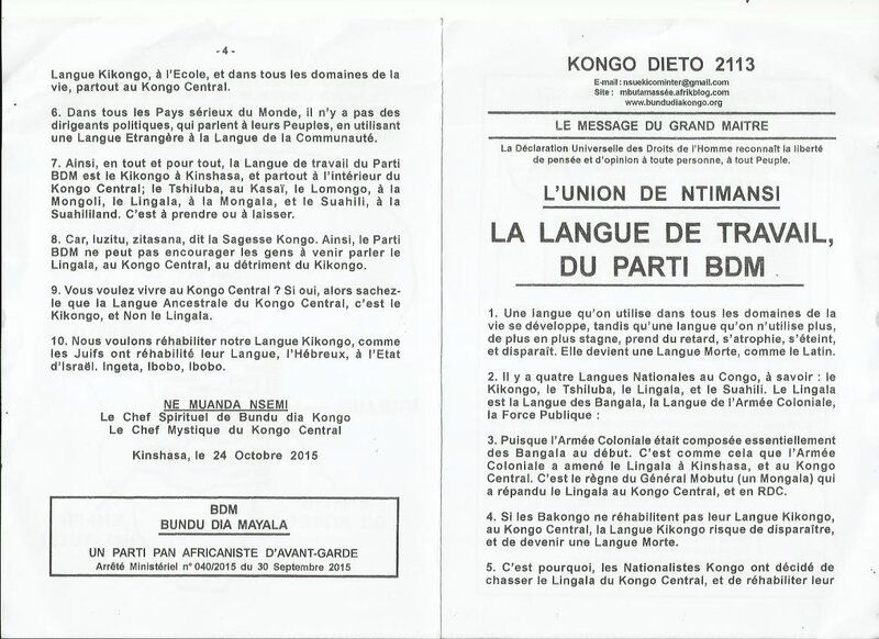 LA LANGUE DE TRAVAIL DU PARTI BDM a