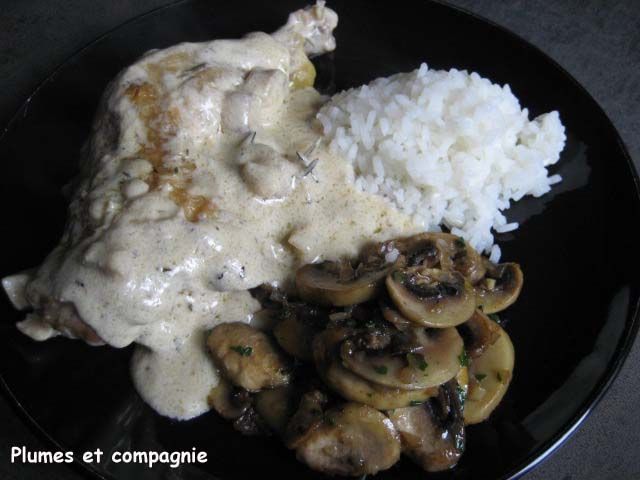 Poulet de bresse à la crème façon Mère Blanc pour 2 personnes - Plumes