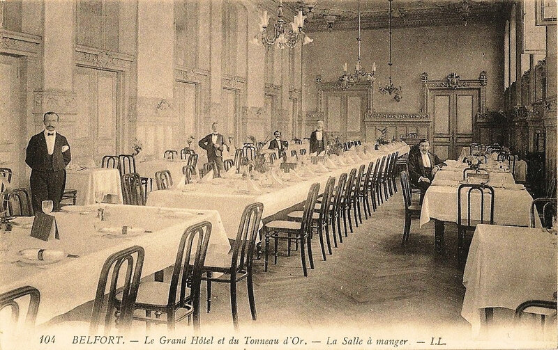 Belfort CPA Rue Reiset n°1 Grand Hôtel Tonneau d'Or Salle à manger 3s
