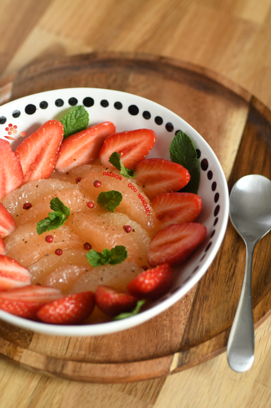 Salade de fruits pamplemousse & fraises_3