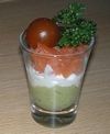avocat et truite fumée