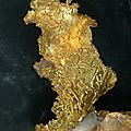 Gold crystals on quartz