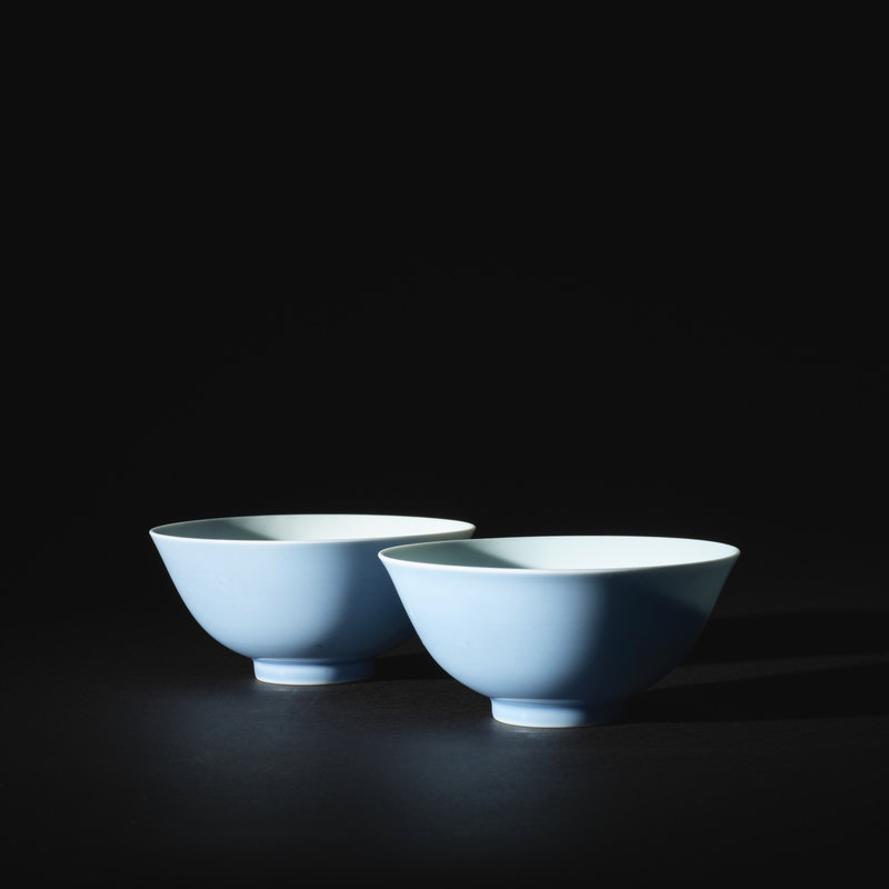 A pair of fine lavender-glazed bowls, Marks and period of Yongzheng
